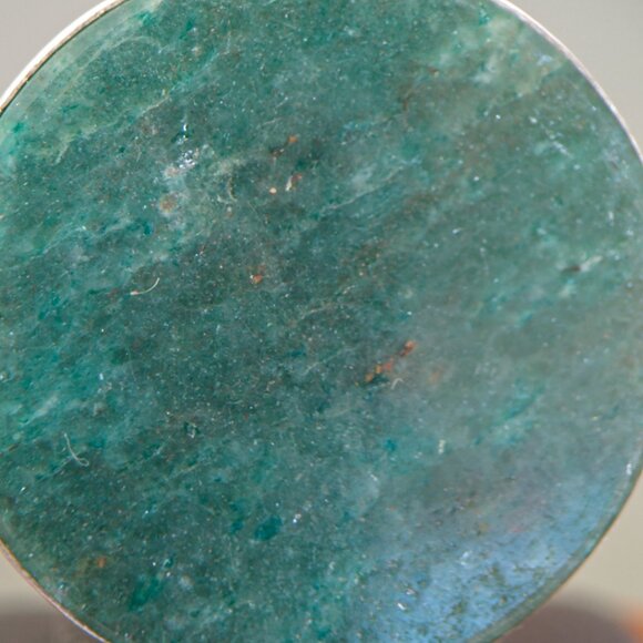 Large Sterling Silver & Aventurine Modernist Ring (Size 7.75) - Picture 12 of 17